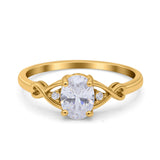 Oval Filigree Infinity Engagement Ring Simulated Cubic Zirconia 925 Sterling Silver