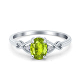 Oval Filigree Infinity Engagement Ring Simulated Cubic Zirconia 925 Sterling Silver