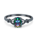 Oval Filigree Infinity Engagement Ring Simulated Cubic Zirconia 925 Sterling Silver