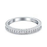 Half Eternity Band Bridal Stacking Engagement Ring Simulated CZ 925 Sterling Silver