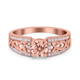 Split Celtic Engagement Ring Round Simulated Cubic Zirconia 925 Sterling Silver