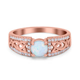 Split Celtic Engagement Ring Round Simulated Cubic Zirconia 925 Sterling Silver