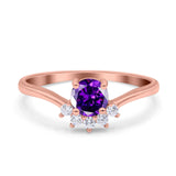 Art Deco V Chevron Engagement Ring Round Simulated Cubic Zirconia 925 Sterling Silver