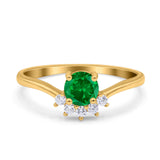 Art Deco V Chevron Engagement Ring Round Simulated Cubic Zirconia 925 Sterling Silver