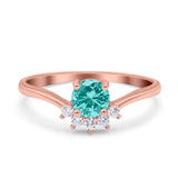 Art Deco V Chevron Engagement Ring Round Simulated Cubic Zirconia 925 Sterling Silver