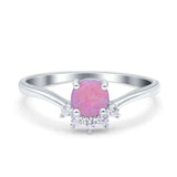 Art Deco V Chevron Engagement Ring Round Simulated Cubic Zirconia 925 Sterling Silver