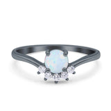 Art Deco V Chevron Engagement Ring Round Simulated Cubic Zirconia 925 Sterling Silver