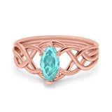 Art Deco Crisscross Wedding Ring Marquise Simulated Cubic Zirconia 925 Sterling Silver