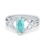 Art Deco Crisscross Wedding Ring Marquise Simulated Cubic Zirconia 925 Sterling Silver