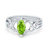 Art Deco Crisscross Wedding Ring Marquise Simulated Cubic Zirconia 925 Sterling Silver