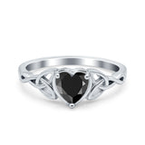 Heart Celtic Wedding Promise Ring Simulated Cubic Zirconia 925 Sterling Silver