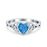 Heart Celtic Wedding Promise Ring Simulated Cubic Zirconia 925 Sterling Silver