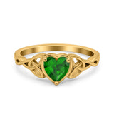 Heart Celtic Wedding Promise Ring Simulated Cubic Zirconia 925 Sterling Silver