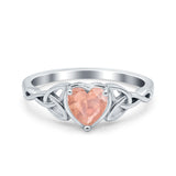 Heart Celtic Wedding Promise Ring Simulated Cubic Zirconia 925 Sterling Silver