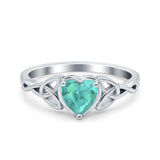 Heart Celtic Wedding Promise Ring Simulated Cubic Zirconia 925 Sterling Silver