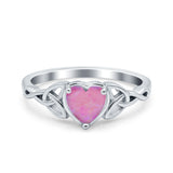 Heart Celtic Wedding Promise Ring Simulated Cubic Zirconia 925 Sterling Silver