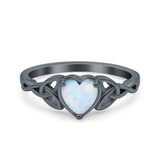 Heart Celtic Wedding Promise Ring Simulated Cubic Zirconia 925 Sterling Silver