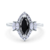 Marquise Vintage Wedding Ring Simulated Cubic Zirconia 925 Sterling Silver