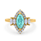 Marquise Vintage Wedding Ring Simulated Cubic Zirconia 925 Sterling Silver