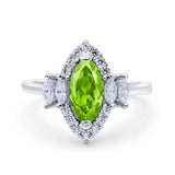 Marquise Vintage Wedding Ring Simulated Cubic Zirconia 925 Sterling Silver