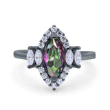 Marquise Vintage Wedding Ring Simulated Cubic Zirconia 925 Sterling Silver