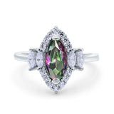 Marquise Vintage Wedding Ring Simulated Cubic Zirconia 925 Sterling Silver