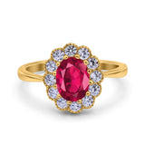 Vintage Floral Engagement Ring Oval Simulated Cubic Zirconia 925 Sterling Silver
