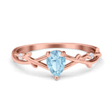 Infinity Pear Vintage Wedding Ring Simulated Cubic Zirconia 925 Sterling Silver