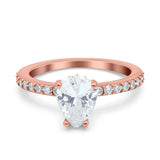 Teardrop Pear Art Deco Wedding Engagement Ring Round Simulated Cubic Zirconia Accent 925 Sterling Silver