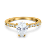 Teardrop Pear Art Deco Wedding Engagement Ring Round Simulated Cubic Zirconia Accent 925 Sterling Silver