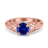 Art Deco Filigree Wedding Engagement Bridal Ring Round Simulated Cubic Zirconia 925 Sterling Silver