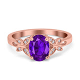 Butterfly Oval Art Deco Engagement Wedding Ring Round Simulated Cubic Zirconia 925 Sterling Silver