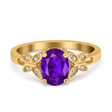 Butterfly Oval Art Deco Engagement Wedding Ring Round Simulated Cubic Zirconia 925 Sterling Silver