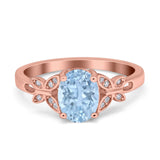 Butterfly Oval Art Deco Engagement Wedding Ring Round Simulated Cubic Zirconia 925 Sterling Silver