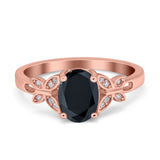Butterfly Oval Art Deco Engagement Wedding Ring Round Simulated Cubic Zirconia 925 Sterling Silver