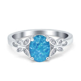Butterfly Oval Art Deco Engagement Wedding Ring Round Simulated Cubic Zirconia 925 Sterling Silver