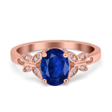 Butterfly Oval Art Deco Engagement Wedding Ring Round Simulated Cubic Zirconia 925 Sterling Silver