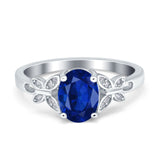 Butterfly Oval Art Deco Engagement Wedding Ring Round Simulated Cubic Zirconia 925 Sterling Silver