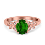 Butterfly Oval Art Deco Engagement Wedding Ring Round Simulated Cubic Zirconia 925 Sterling Silver