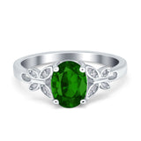 Butterfly Oval Art Deco Engagement Wedding Ring Round Simulated Cubic Zirconia 925 Sterling Silver
