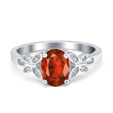 Butterfly Oval Art Deco Engagement Wedding Ring Round Simulated Cubic Zirconia 925 Sterling Silver