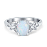 Butterfly Oval Art Deco Engagement Wedding Ring Round Simulated Cubic Zirconia 925 Sterling Silver