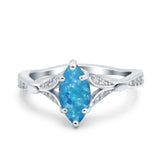 Marquise Art Deco Wedding Bridal Ring Simulated Cubic Zirconia 925 Sterling Silver
