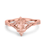 Marquise Art Deco Wedding Bridal Ring Simulated Cubic Zirconia 925 Sterling Silver