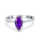 Infinity Twist Marquise Wedding Ring Simulated Cubic Zirconia 925 Sterling Silver