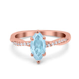 Infinity Twist Marquise Wedding Ring Simulated Cubic Zirconia 925 Sterling Silver