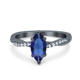 Infinity Twist Marquise Wedding Ring Simulated Cubic Zirconia 925 Sterling Silver