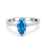 Infinity Twist Marquise Wedding Ring Simulated Cubic Zirconia 925 Sterling Silver
