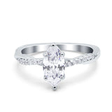 Infinity Twist Marquise Wedding Ring Simulated Cubic Zirconia 925 Sterling Silver