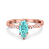 Infinity Twist Marquise Wedding Ring Simulated Cubic Zirconia 925 Sterling Silver